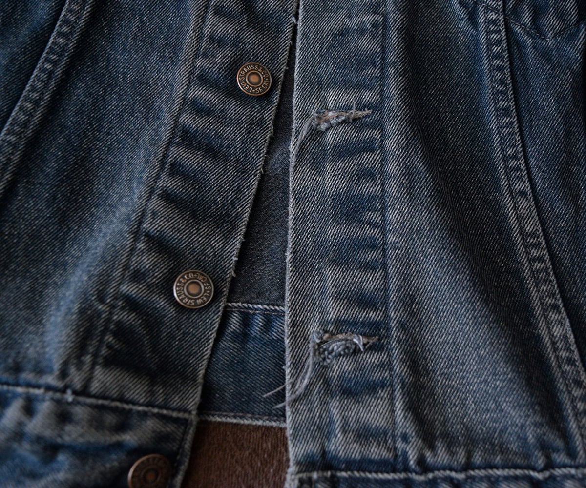 RARE! 80s Levi's 70506-1913 L Black Navy | SECOND TIME GLORY