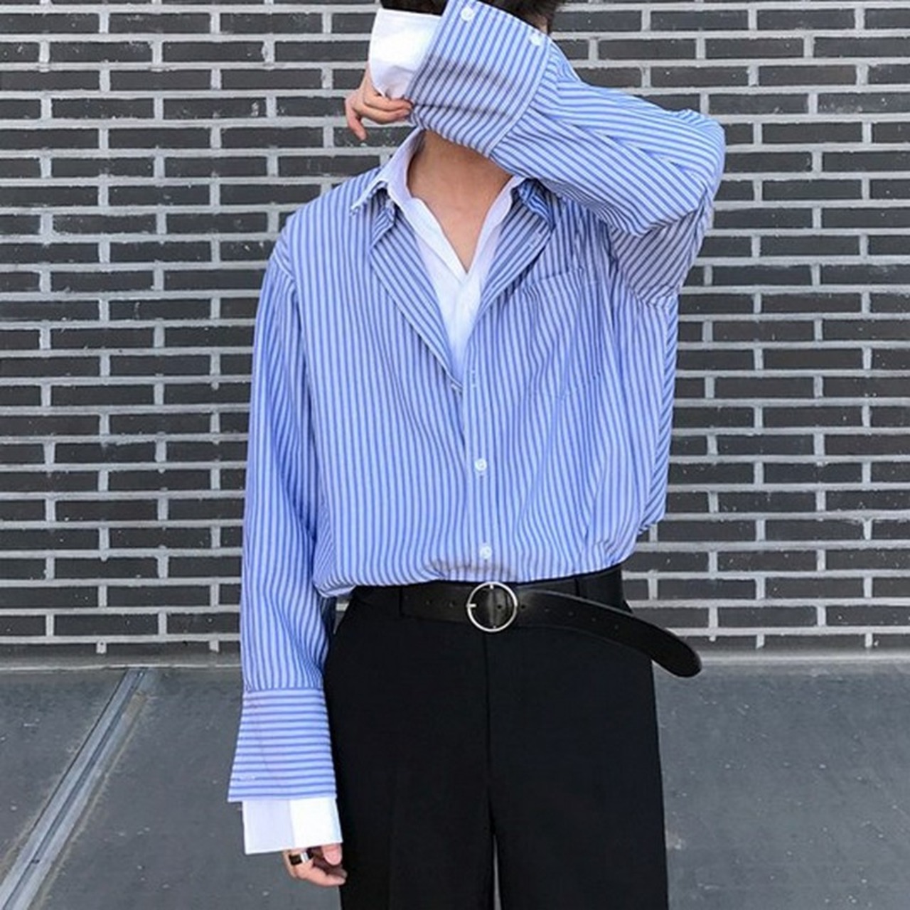 フェイクレイヤード風シャツ　MT0080202