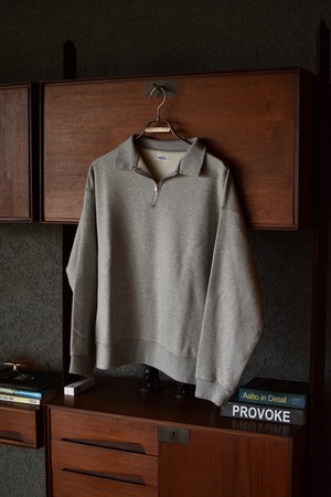 FOUNDOUR / COTTON FRENCH TERRY HALF ZIP SHIRT