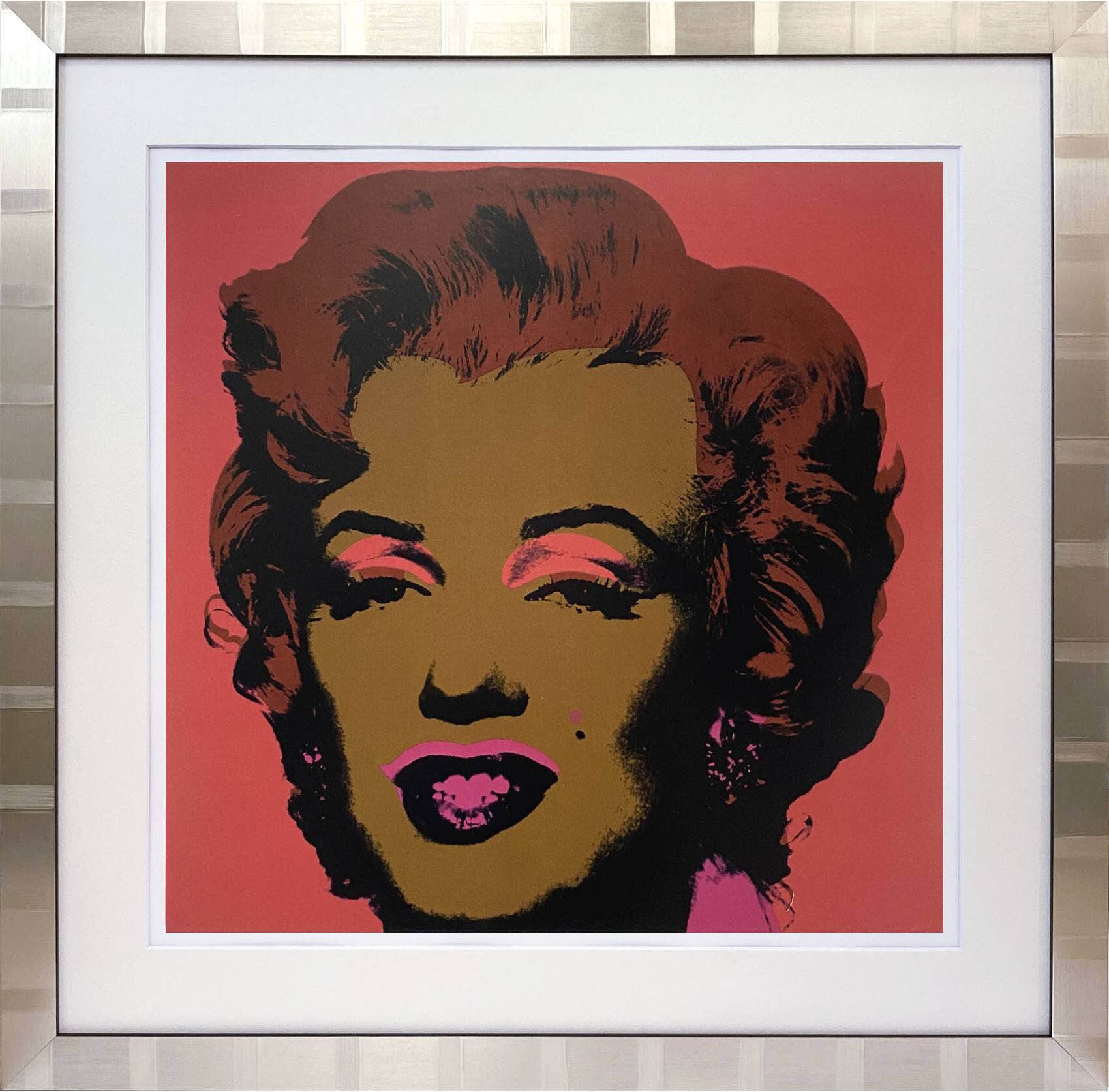 アンディ・ウォーホル「マリリン・モンロー(オン サーモン)1967」展示用フック付大型サイズジークレ ポップアート 絵画 Andy Warhol