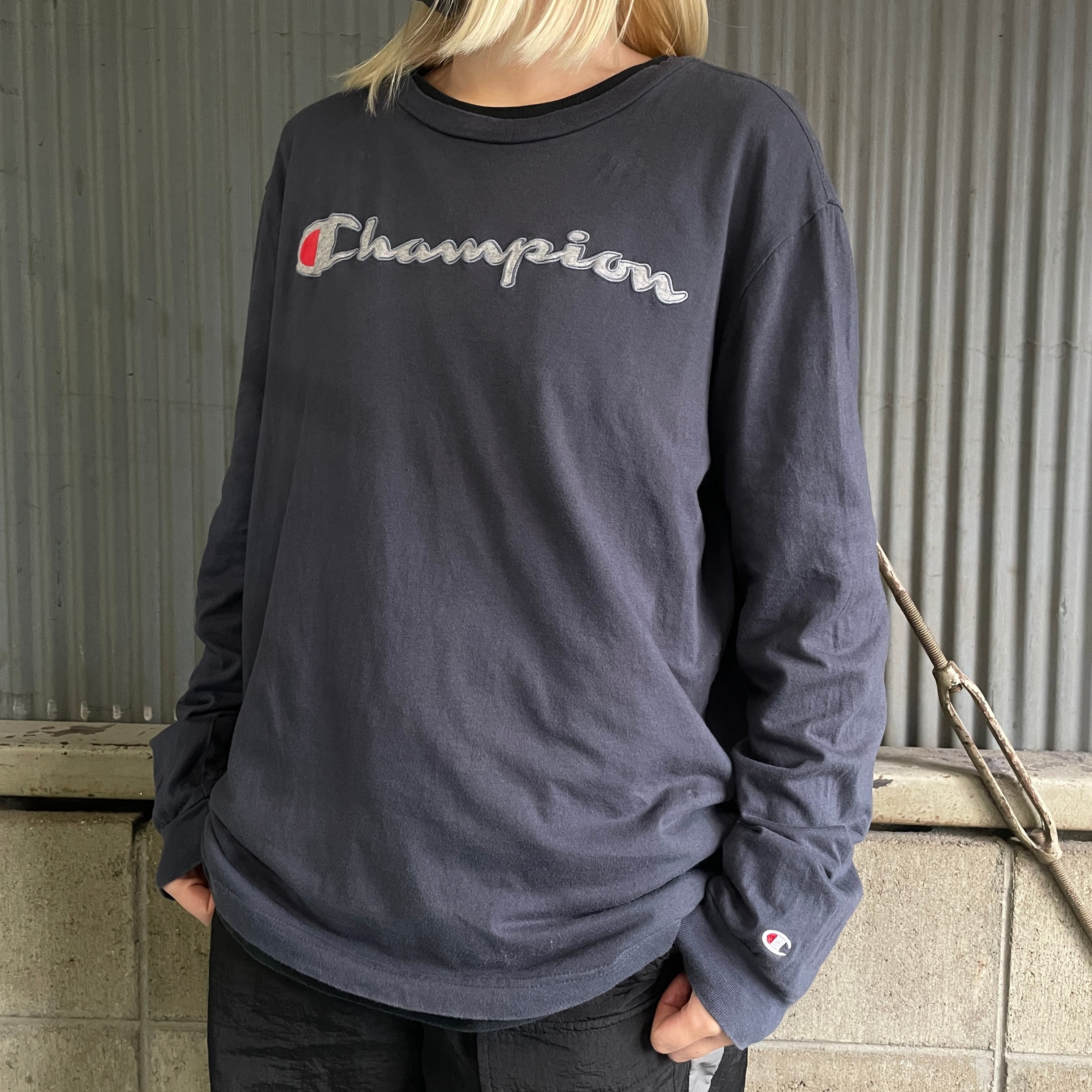 champion 刺繍 tシャツ カーキ グリーン  レディース