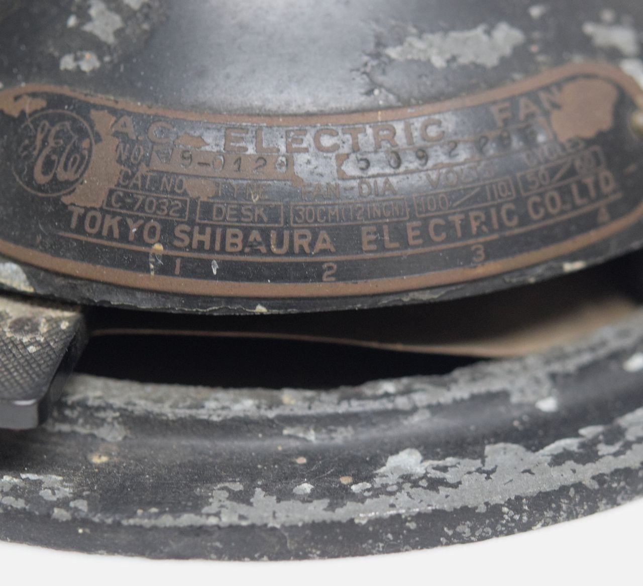 戦前 東京芝浦電気 4枚鉄羽扇風機 C-7032型 睡蓮型 稼働品 インテリア