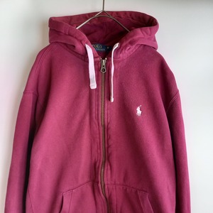 ポロラルフローレン　スウェットフーディー　パーカー　刺繍ロゴ　M