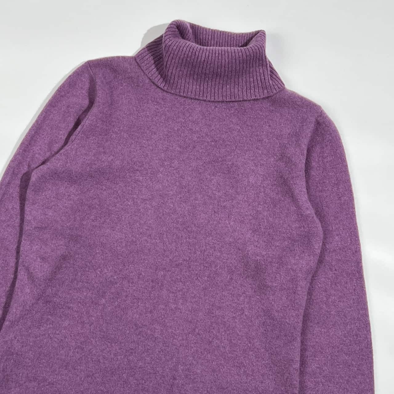 カシミヤ100% BRODIAEA ブローディア タートルネック ニット セーター 40/パープル レディース