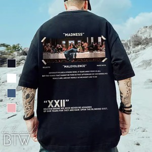 【韓国メンズファッション】バックグラフィックプリントTシャツ かっこいい ストリート クール ユニセックス サイズ豊富 BW2632