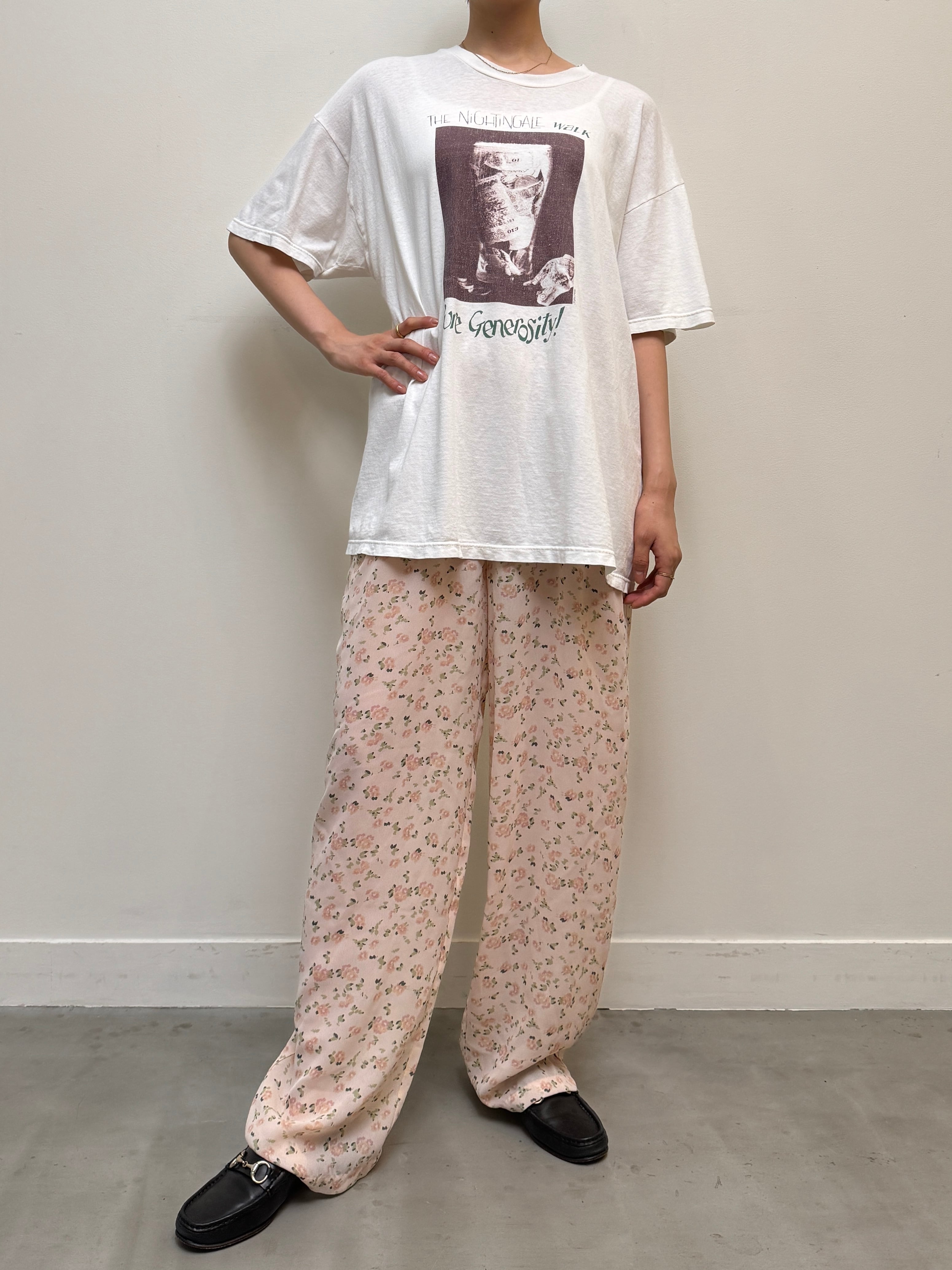 CU13-16 90s USED CHARITY TEE "THE NIGHTINGALE WALK" -WHITE-