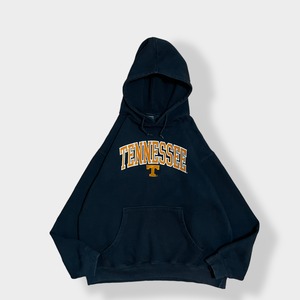 【PROEDGE】カレッジ テネシー大学 Tennessee 刺繍ロゴ アーチロゴ パーカー スウェット フーディー hoodie L 黒 us古着