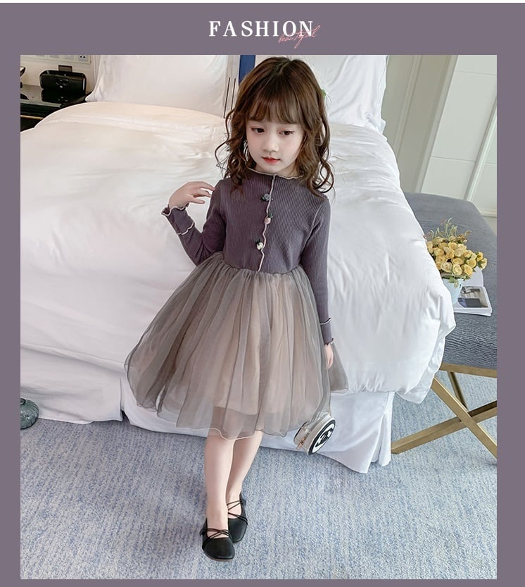 [LIANFOR] 子供服 子供ワンピース キッズ ドレス チュールスカート 長