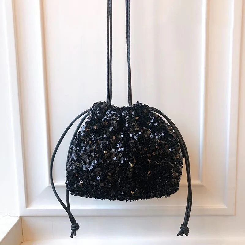 3color / スパンコール巾着バッグ