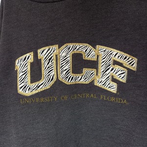 ジャンスポーツ　スウェット　プルオーバーパーカー　カレッジロゴ　刺繍　グレー　M