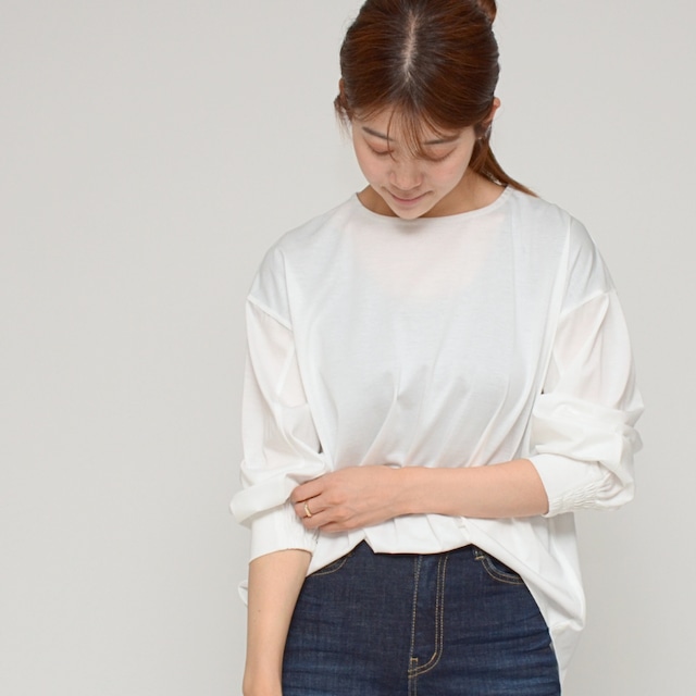 【着回し力、最大級】プレミアムシルケット・シャーリングスリーブプルオーバー - LEO-2529 オフ‐