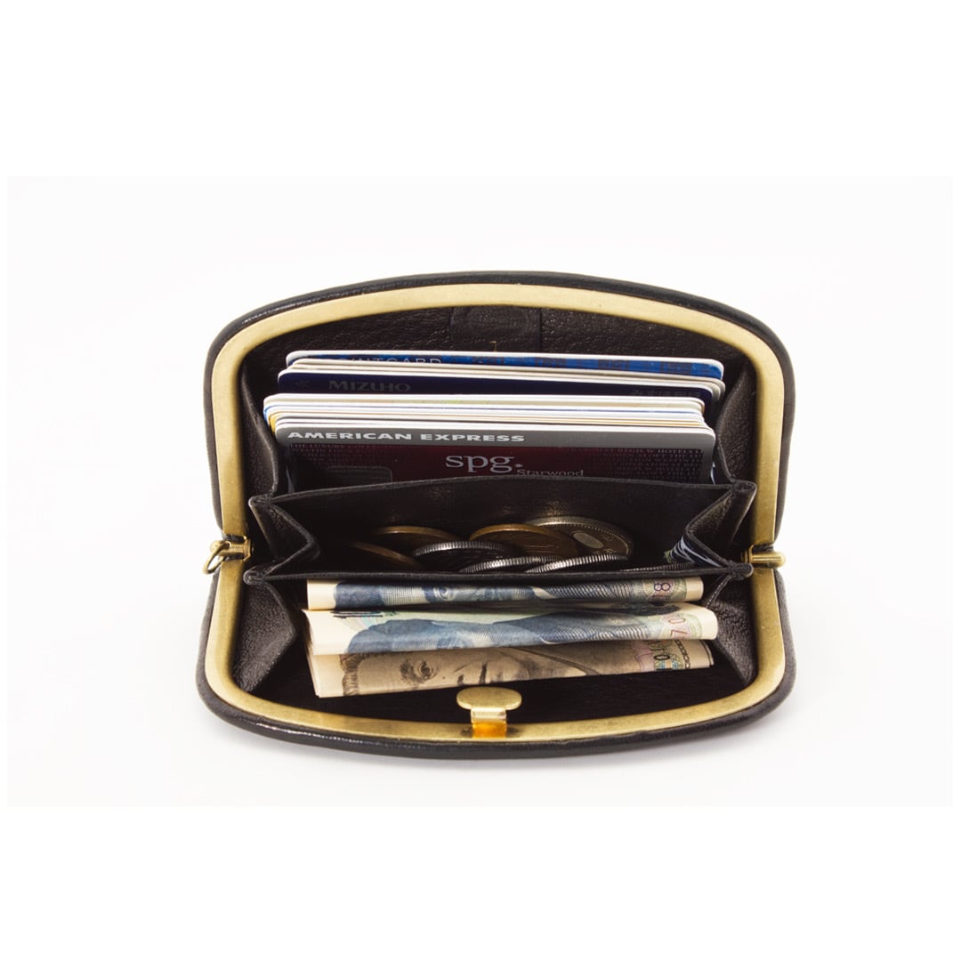 ヴィンテージ　純銀　コンパクト 天溝コンパクトウォレット GRAY（野生鹿革/ Organic Deer ） | GNUOYP