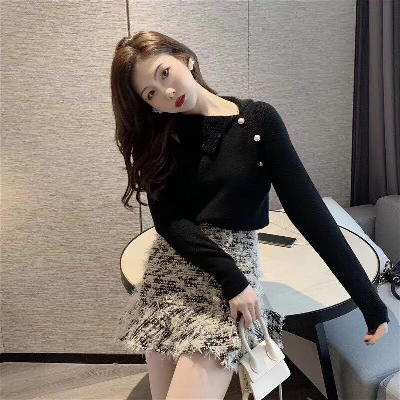 フロントパールリブニット