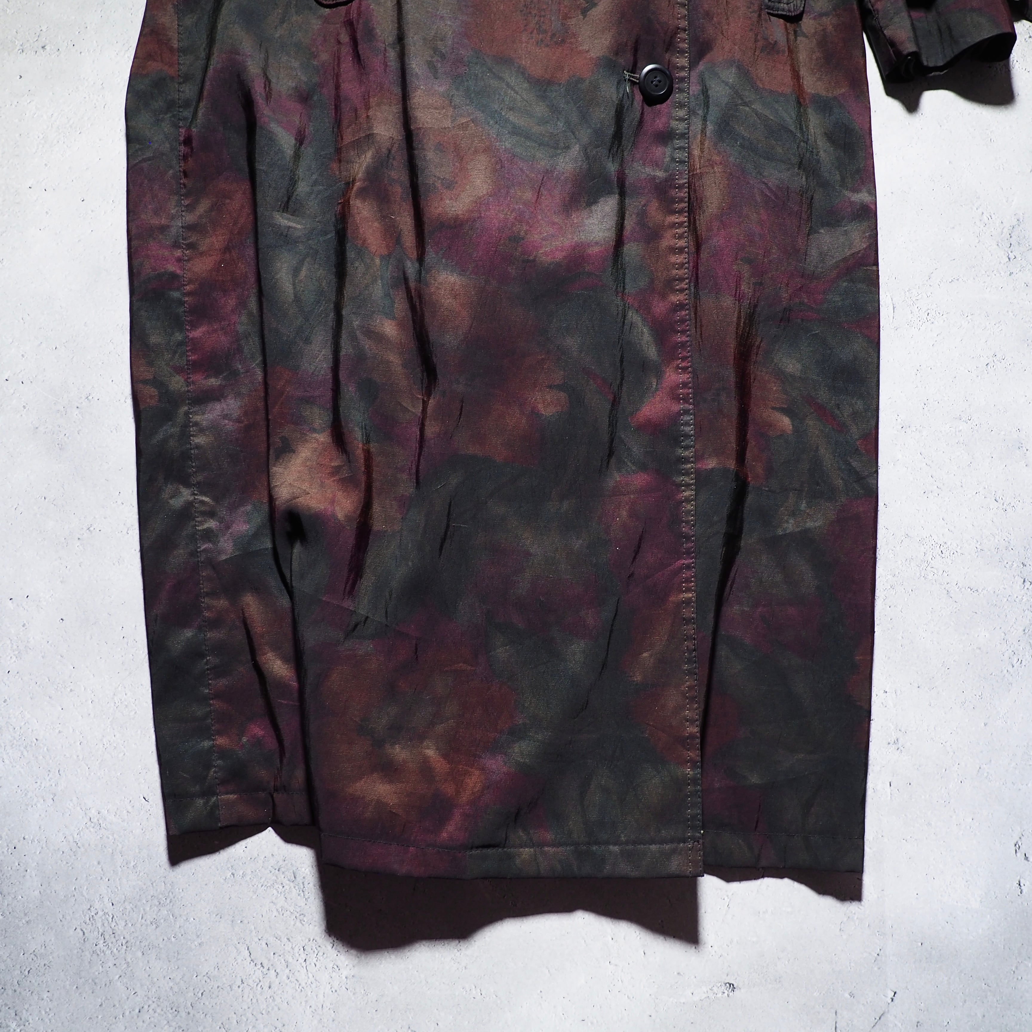 1990s Beautiful Bewitching Flower painted vintage Spring long coat (made in Usa)