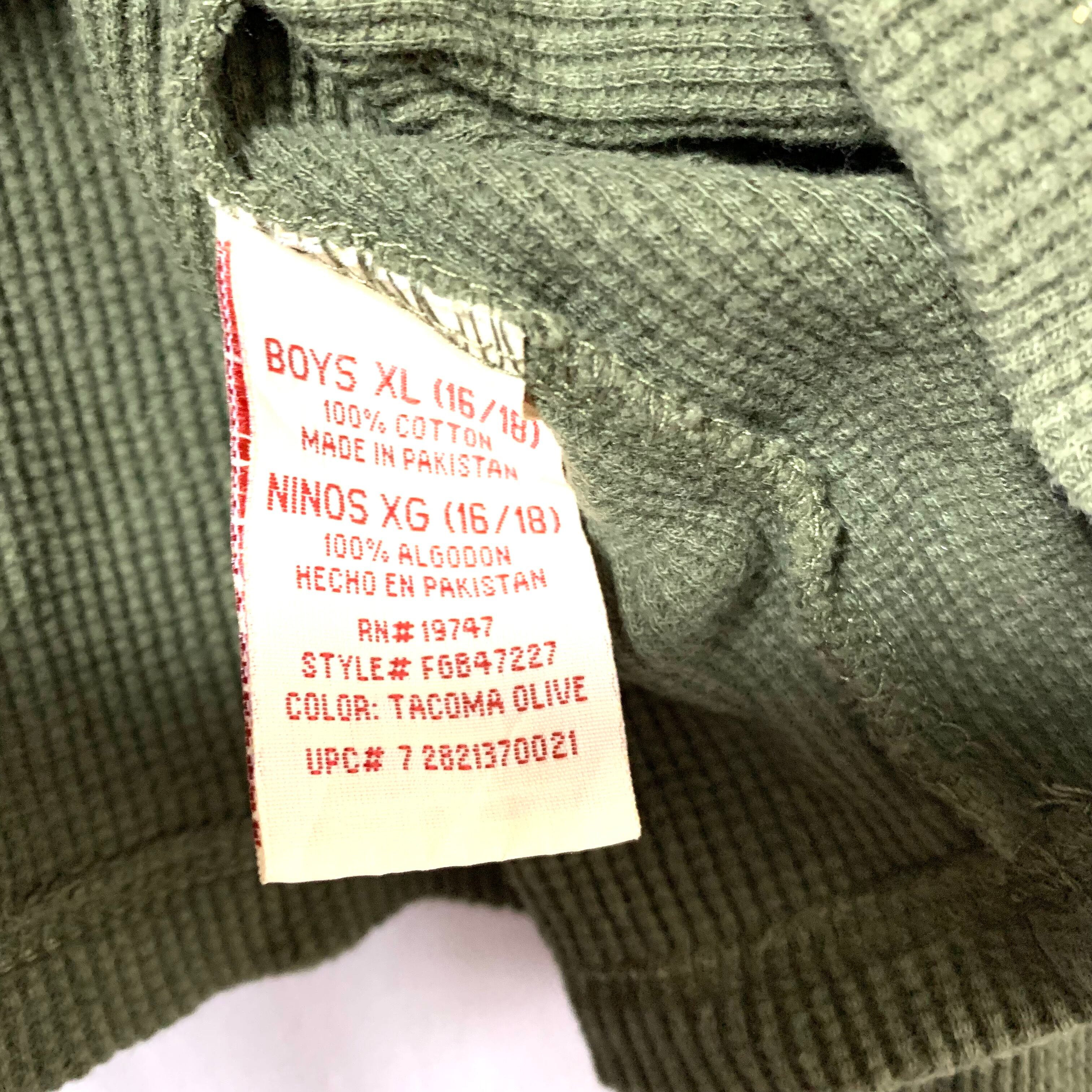 輸入古着 Vintage Wash ヘンリーネック サーマルロンT ワッフル カーキ