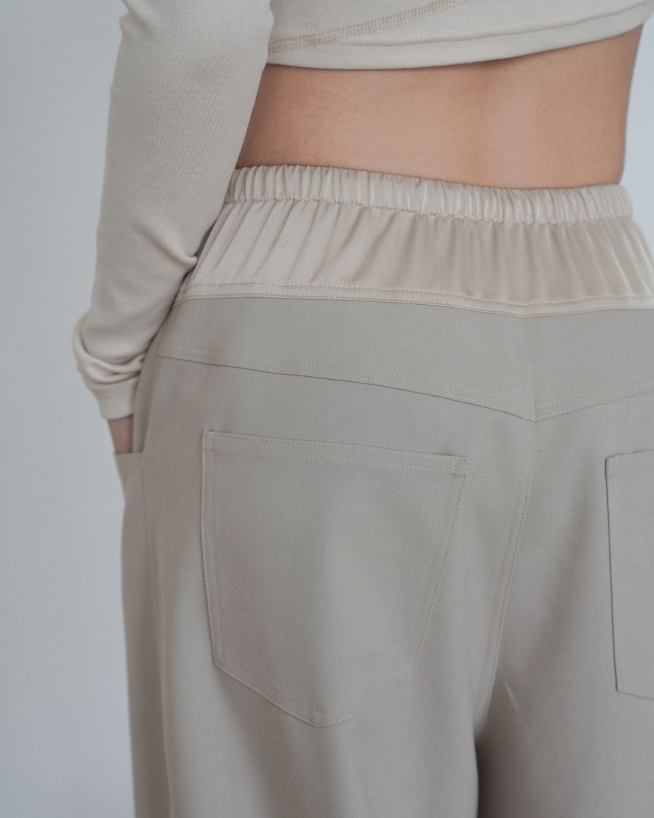 サテンデザインワイドパンツ 2color A0007 - 2