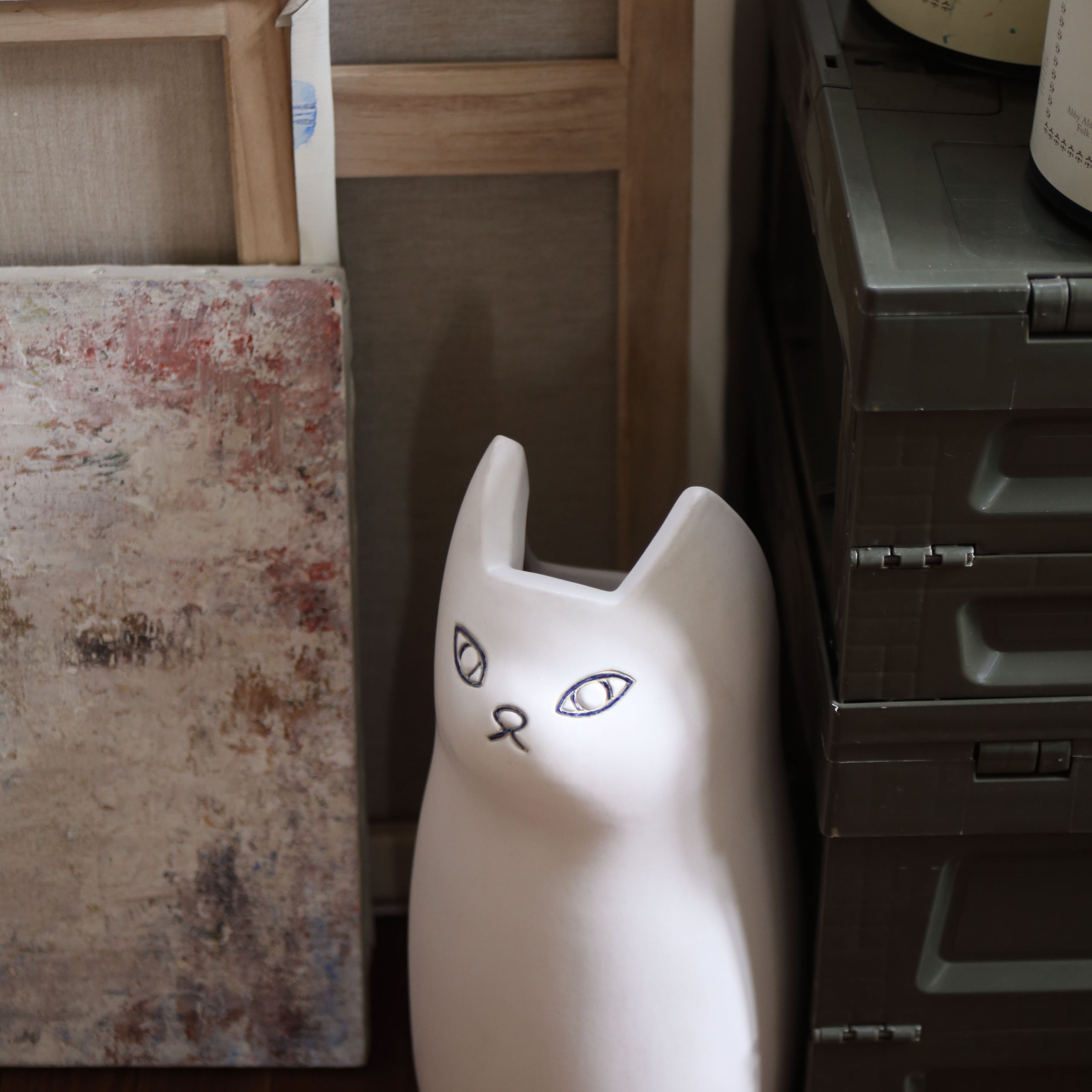 送料無料☆かわいいねこの傘立てwhite 新品 猫好き雑貨 猫傘立て Mサイズ ホワイト | otodoke