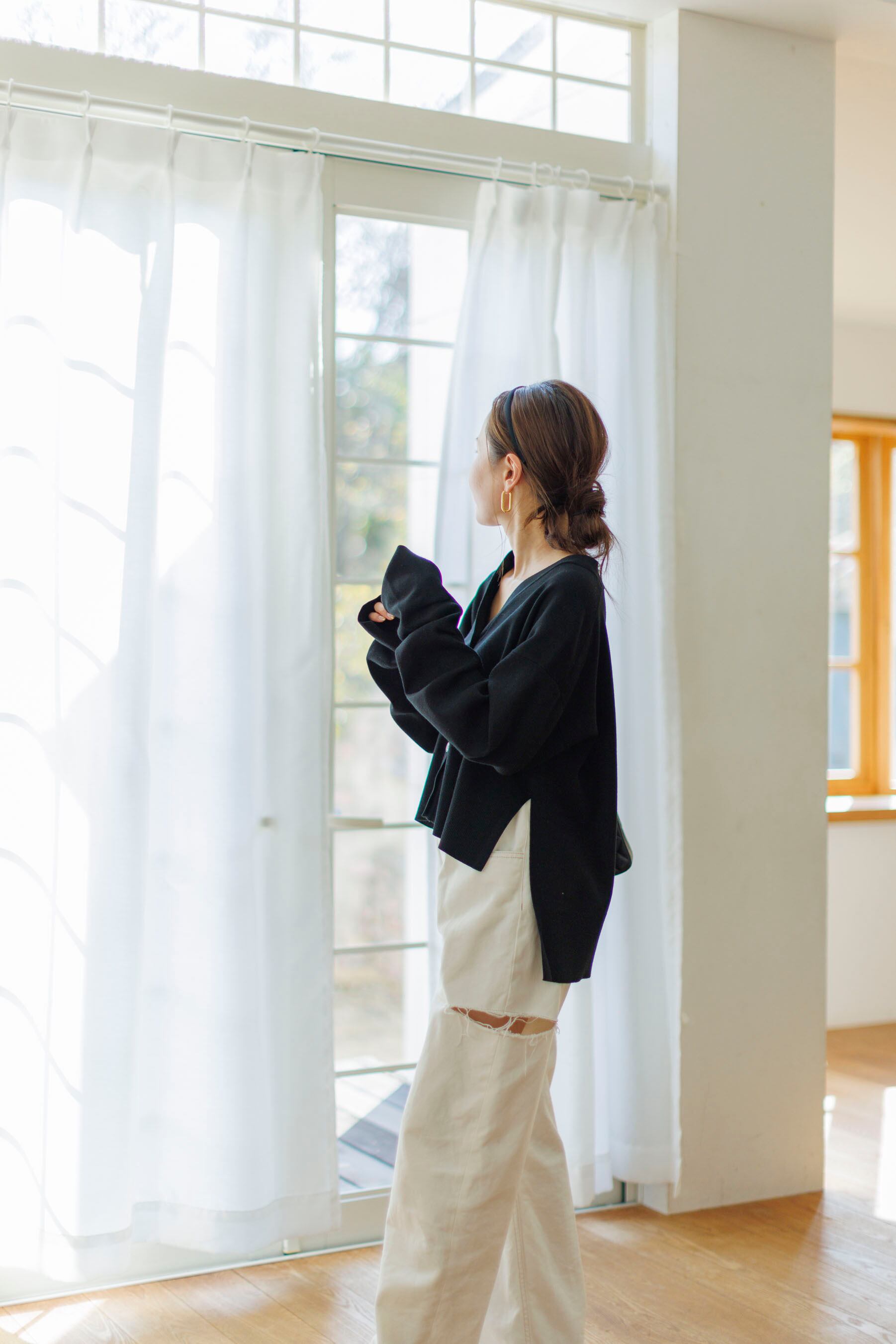 ブルレアknit cardigan blueleaブルレアSummer knit cardiganホワイト