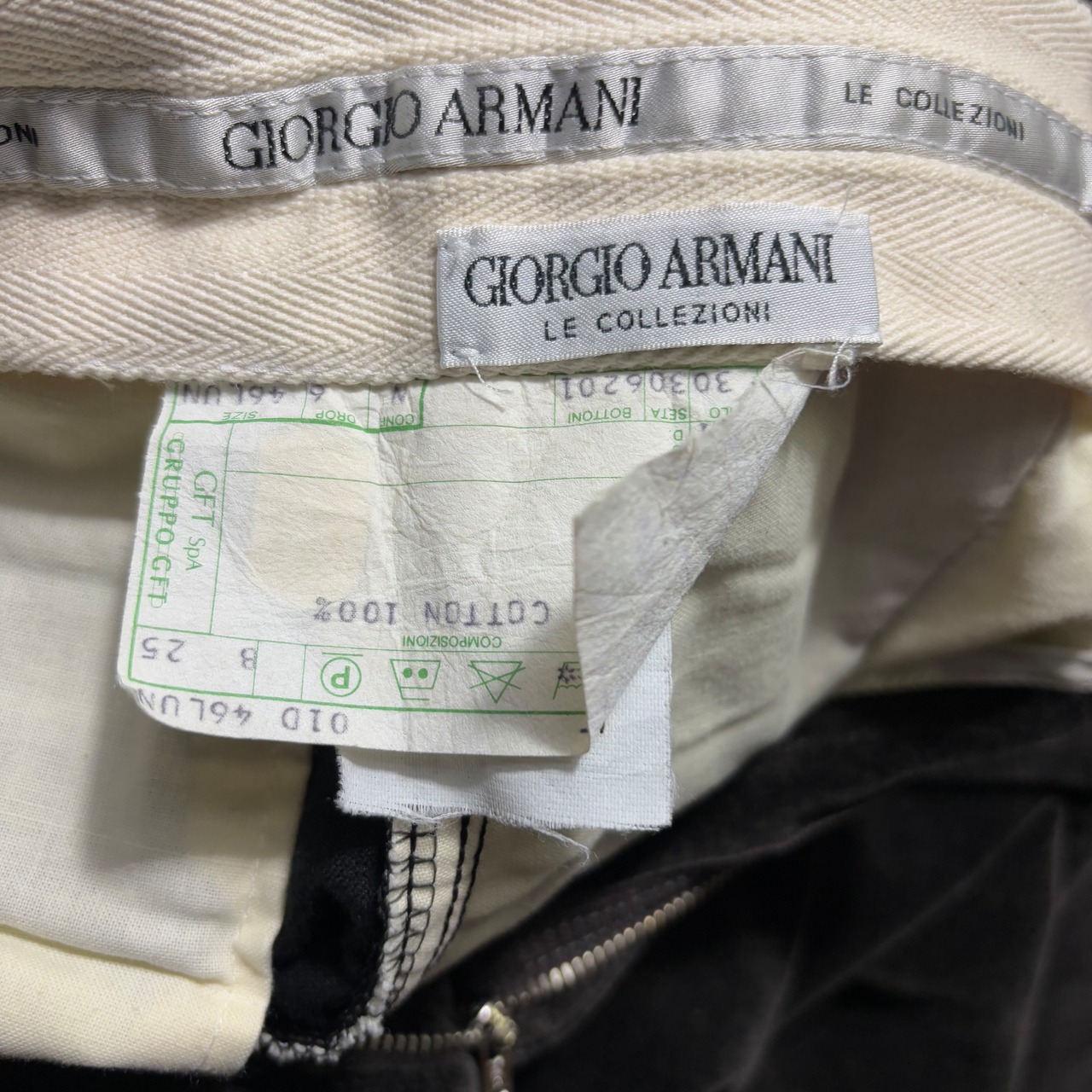 vintage GIORGIO ARMANI dark brown velour pants