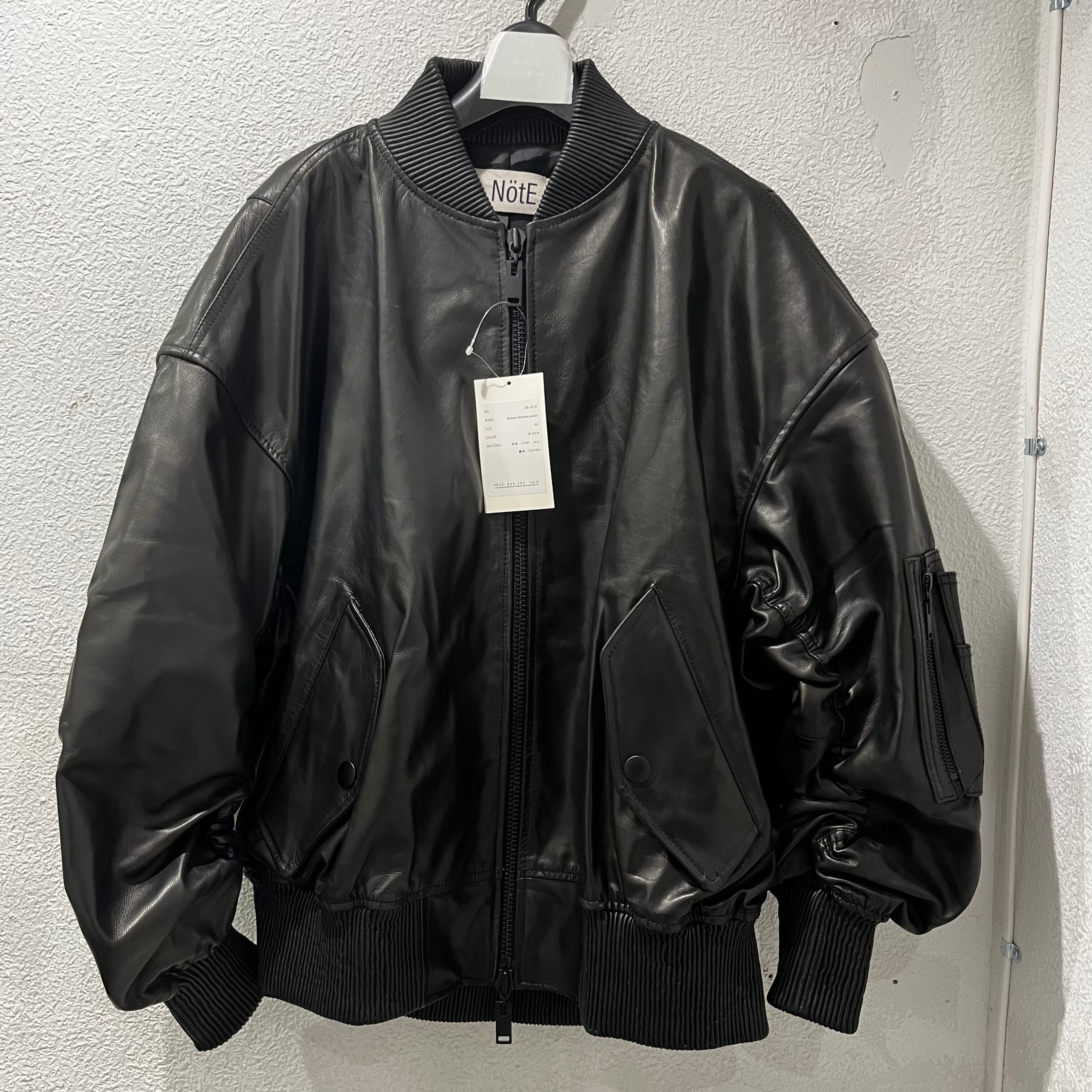 NOTE ノート レザーブルゾン Balloon Bomber Jacket SIZE 46.2A-010