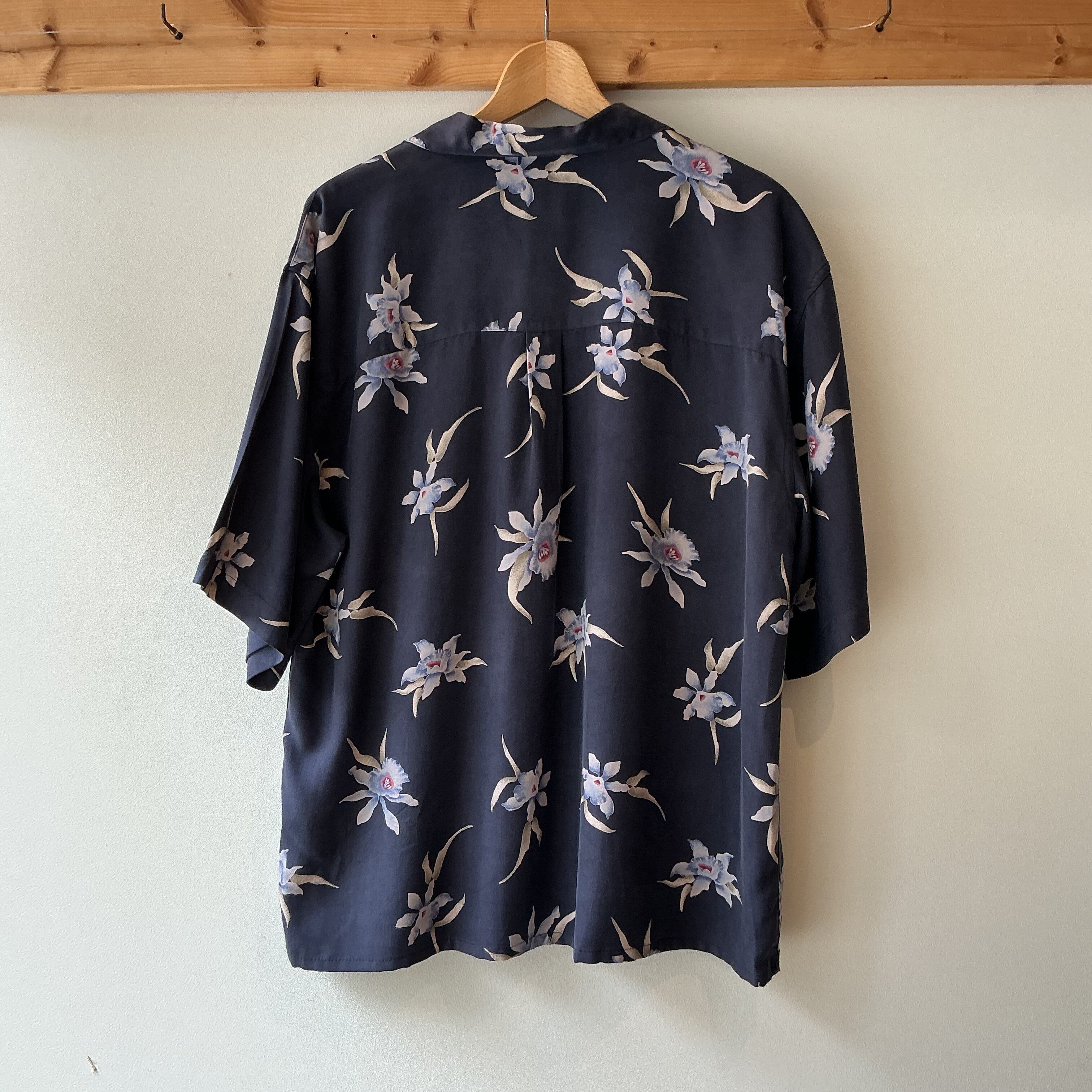 Remodel】00's JOS.A.BANK アロハシャツ ネイビー ジョスエーバンク