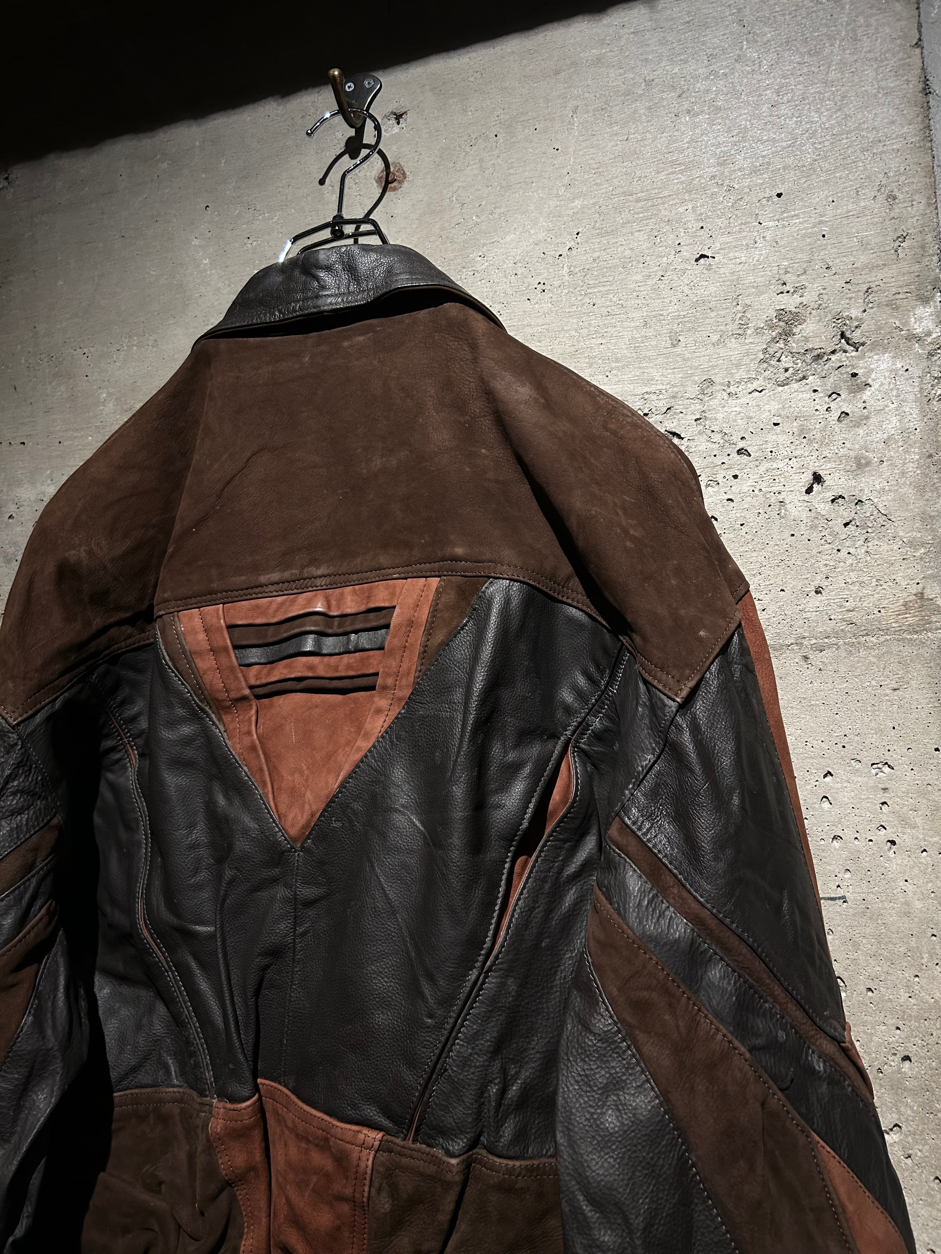 Caka】80's〜90's Special Switching Vintage Leather Jacket | Caka
