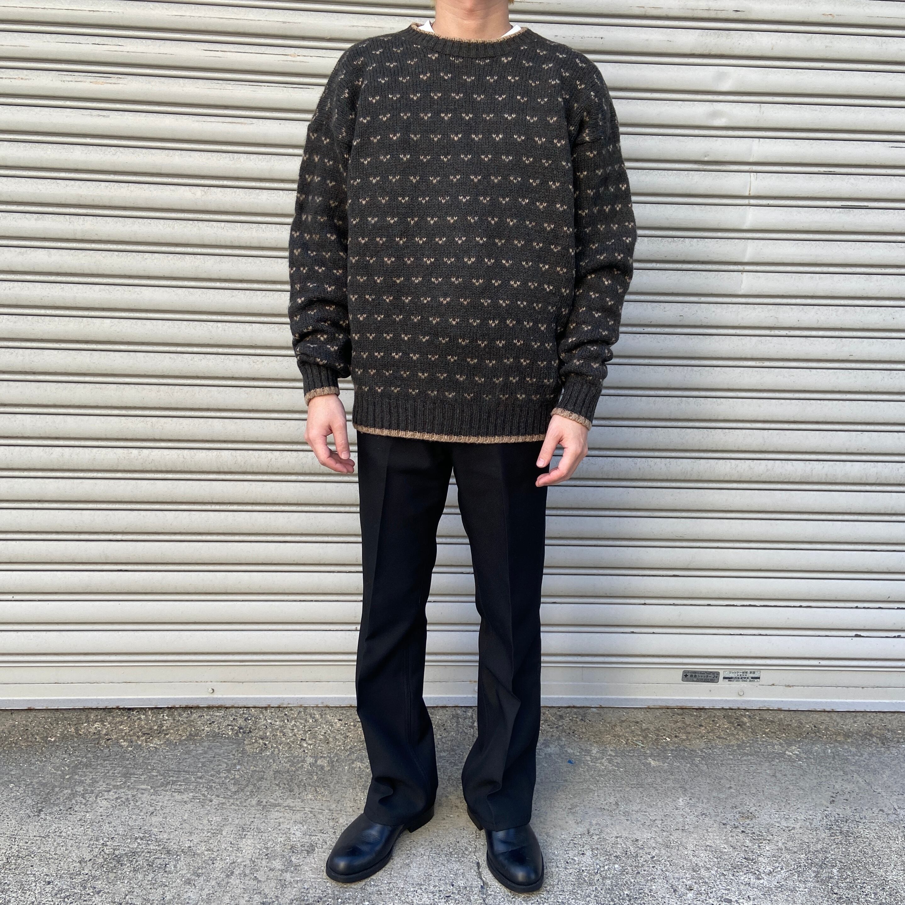 送料無料』90s WOOLRICH ウールリッチ ウールセーター バーズアイ柄 柄 