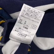 90s 00s Polo by Ralph Lauren ラルフローレン CUSTOM FIT ボーダー エンブレム 鹿の子 半袖 ラガーシャツ ポロシャツ M/ネイビー×ホワイト メンズ オールド