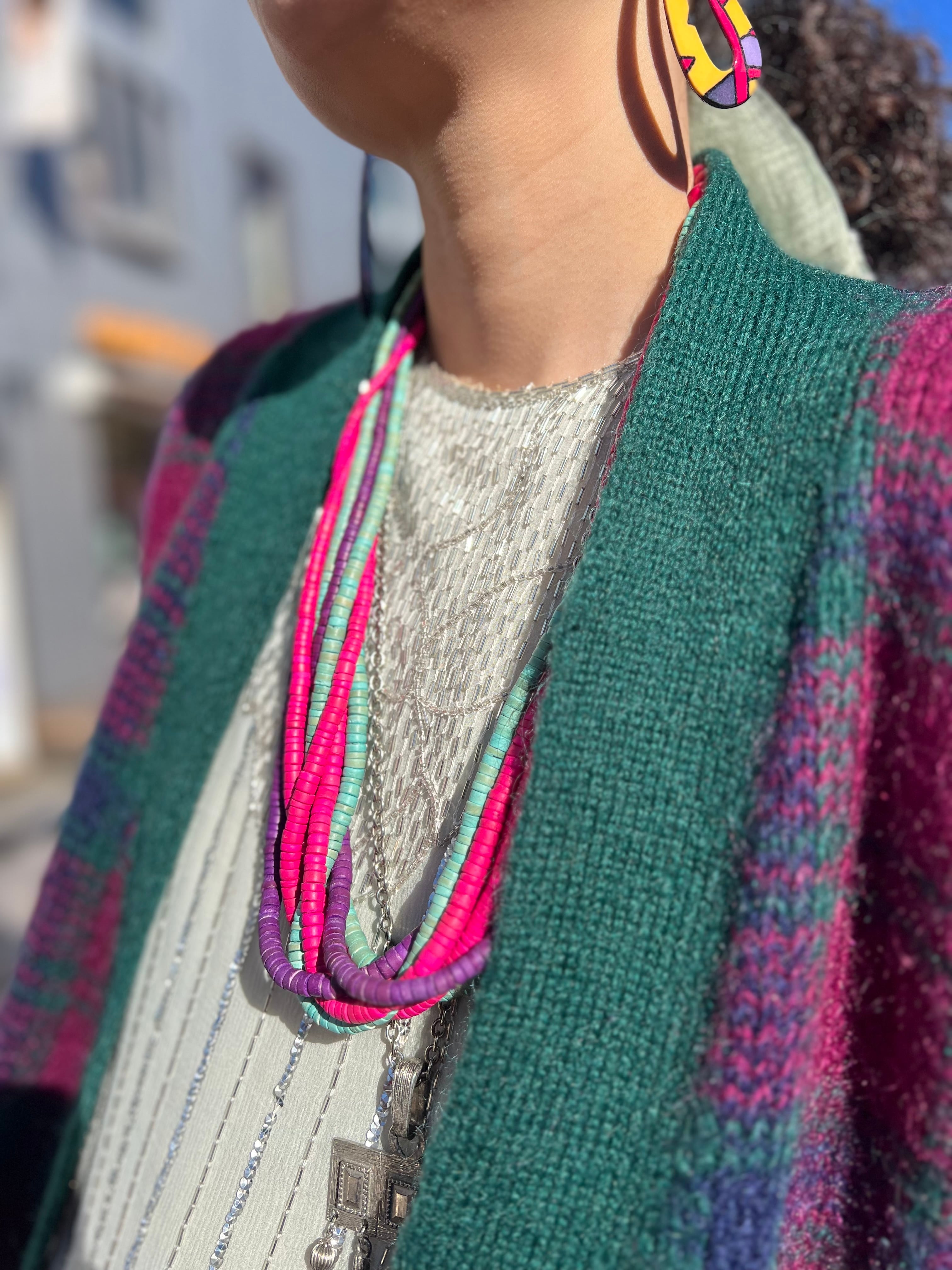 Vintage plaid mohair cardigan ( ヴィンテージ チェック柄 モヘア