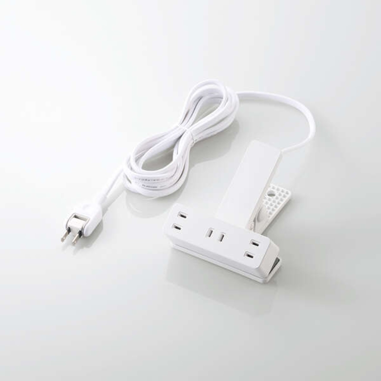 ELECOM エレコム シャッター・雷ガード付 クリップタップ 3.0m ECT-1430WH 2ピン式 3個口