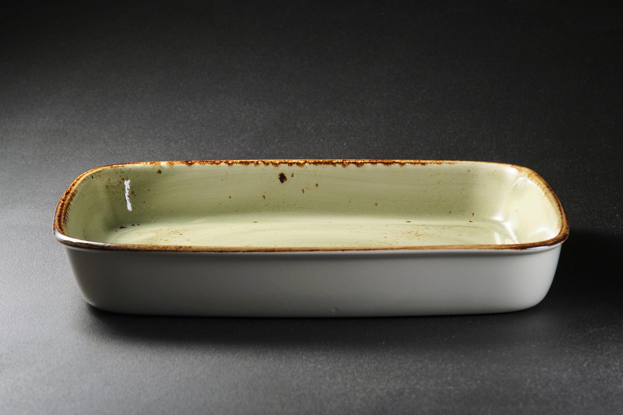 steelite クラフト グリーン オブロング ロースター 35.5cm×30.5cm