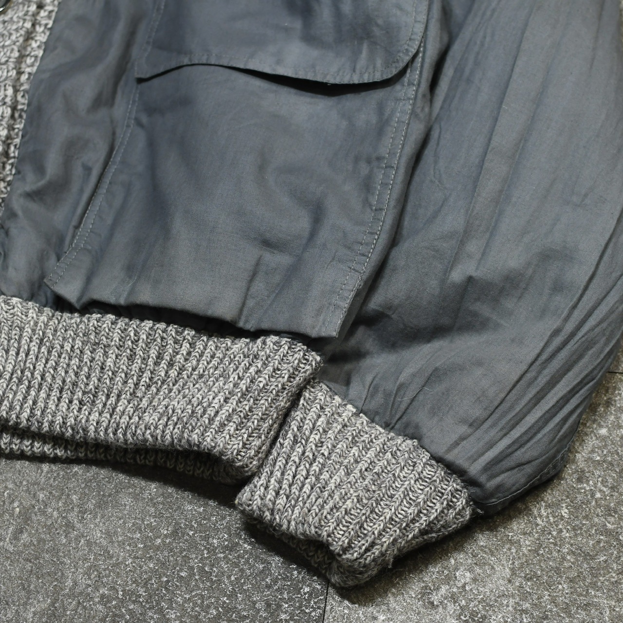 reversible design alpaca knit blouson