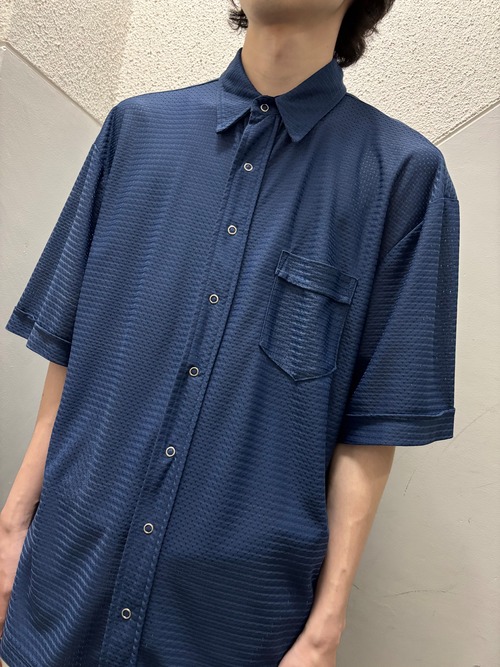 90's anchor blue メッシュシャツ