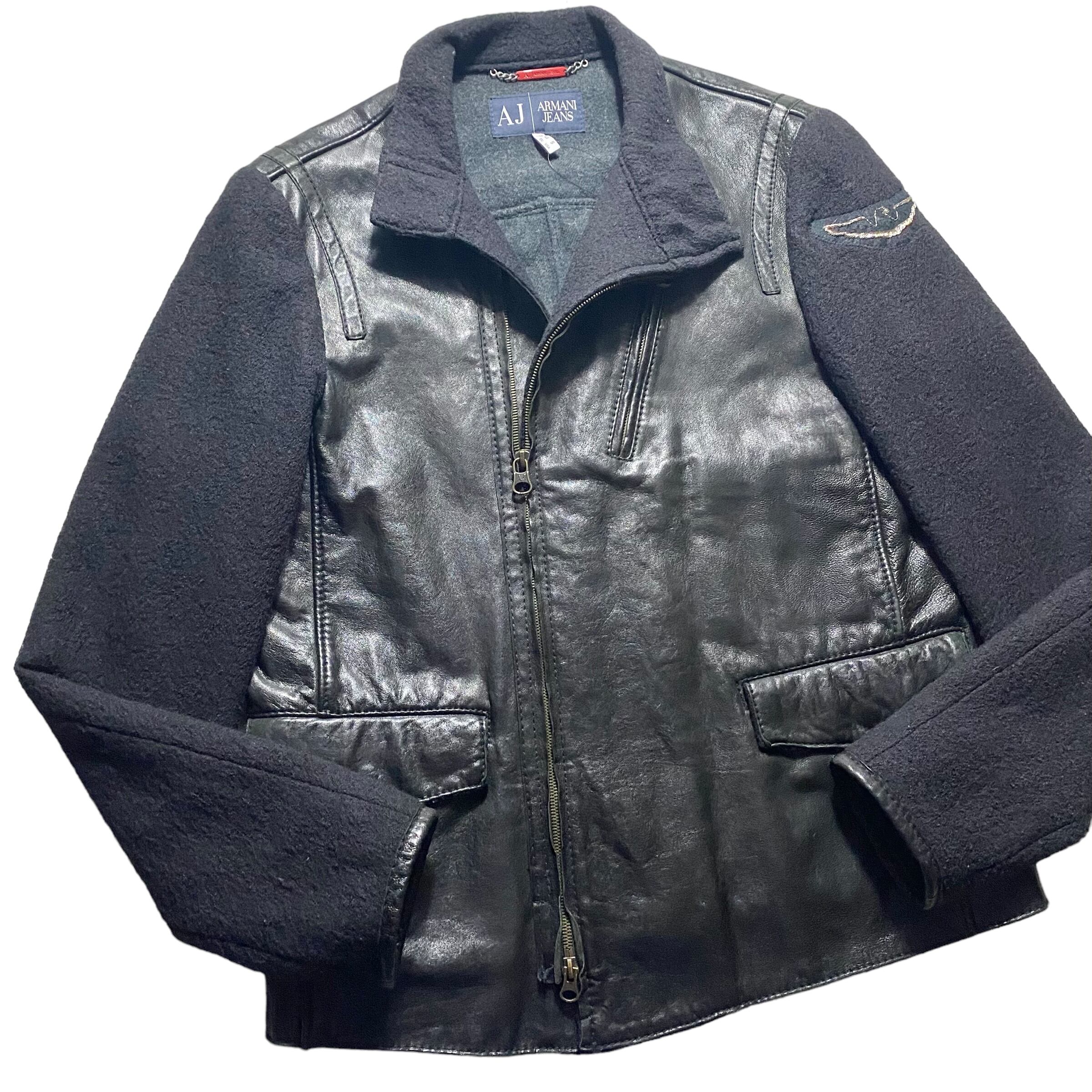 ARMANI JEANS sleeve switching riders jacket | NOIR ONLINE