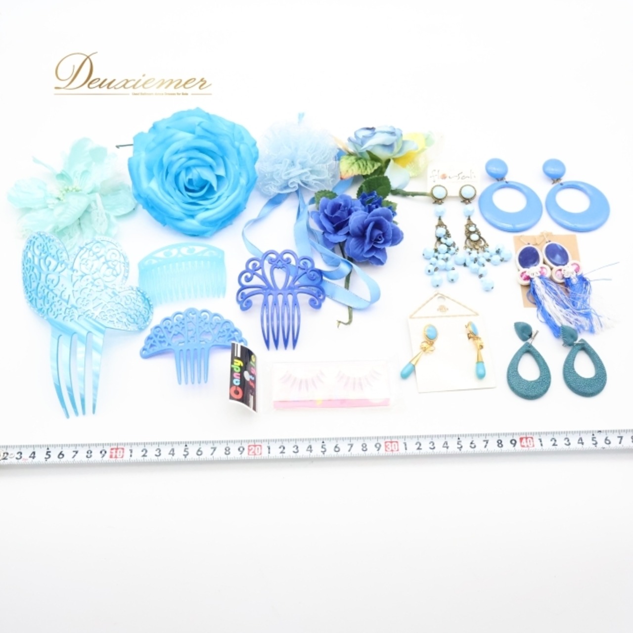 フラメンコ 小物 小道具 アバニコ ペイネタ フローレス ピアス 扇子 花 薔薇 つけまつ毛 ブルー系 青 紺 水色 アクセサリー まとめ売り セット アバニコ 扇子セット ネイビー系 ダンスアクセサリー 発表会用 花飾り 水色系 アクセサリーセット