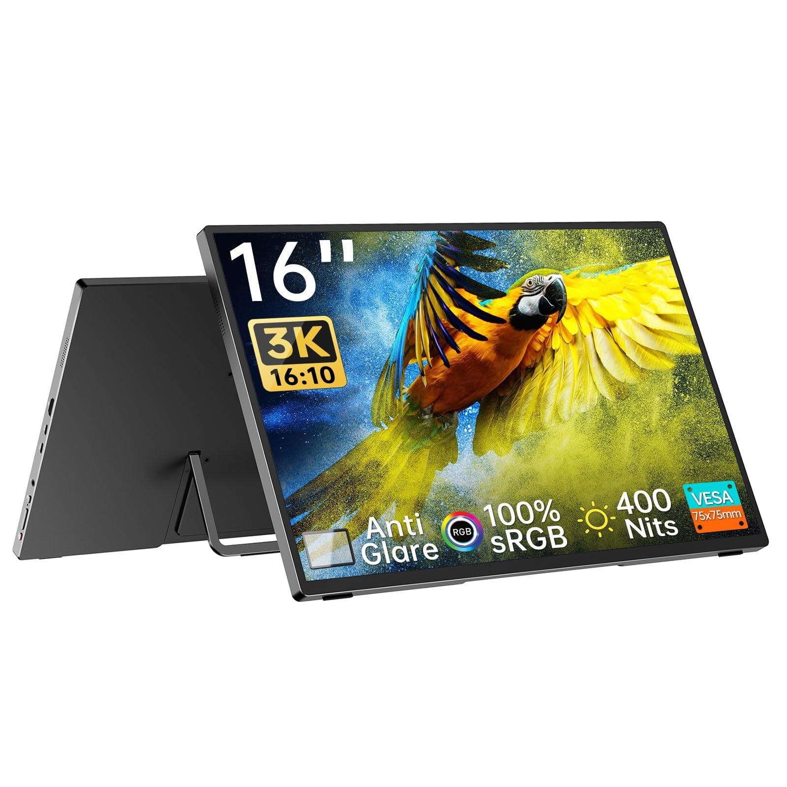 Intehill モバイルモニター 4k 13.4 インチ IGZOスクリーン 黄金比16