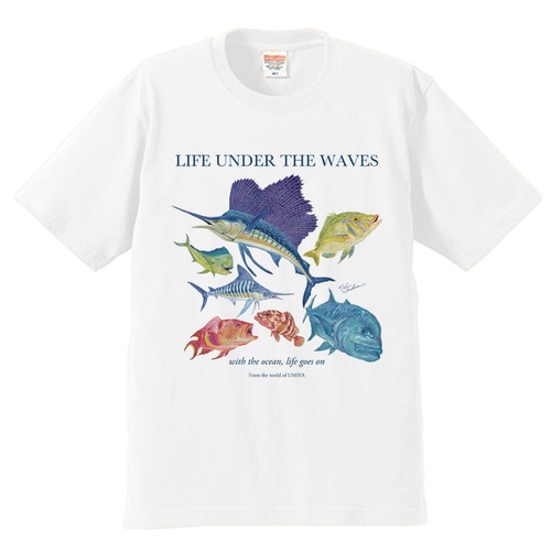 海の生きもの半袖Tシャツ（カジキ/GT/タマン）｜LIFE UNDER THE WAVES Model-10