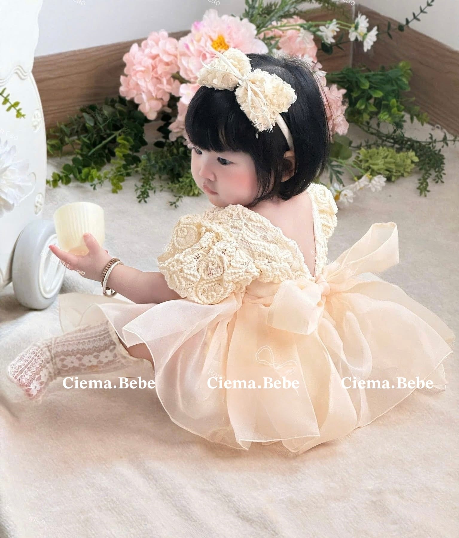 即納】Shinny fleurs suit and dress チュールロンパース/ チュール