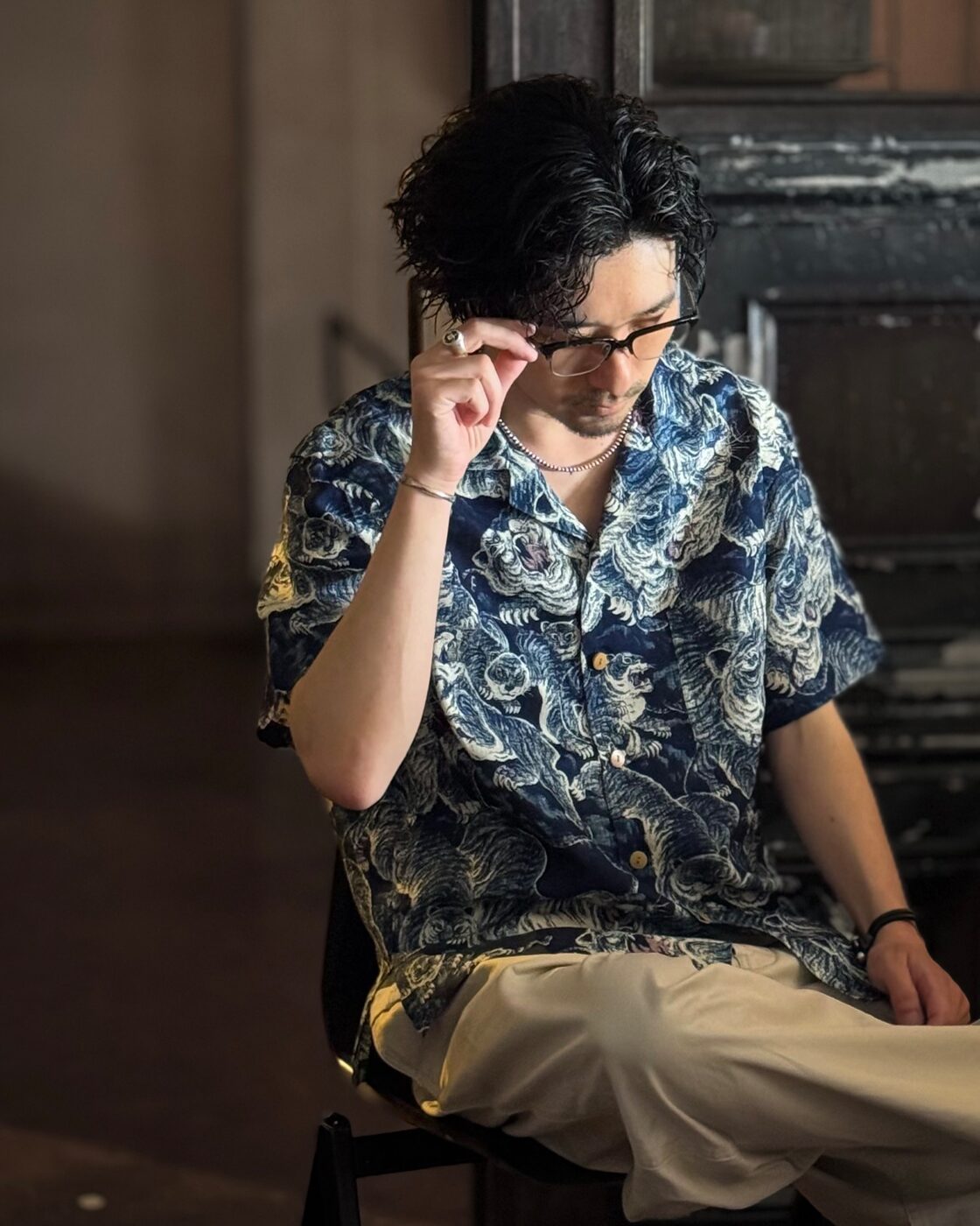GYPSY & SONS/ジプシーアンドサンズ INDIGO HUNDLED TIGER SHIRTS