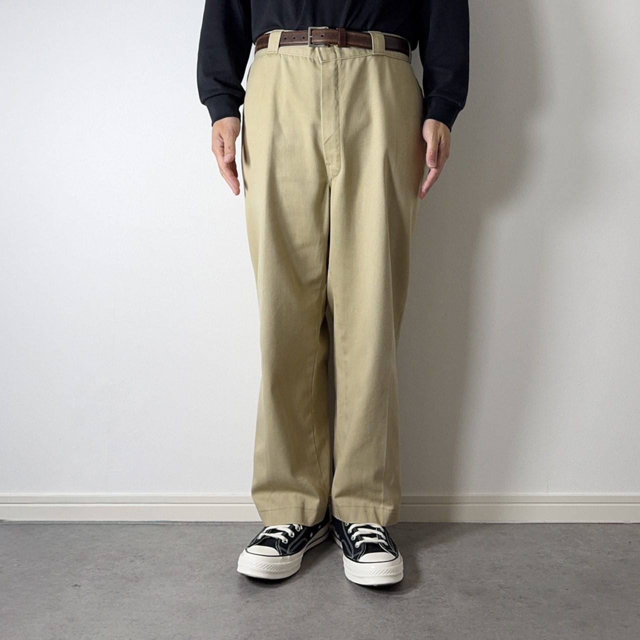 80s Dickies 874 work pants "made in USA" beige W37L26相当 古着 - 16