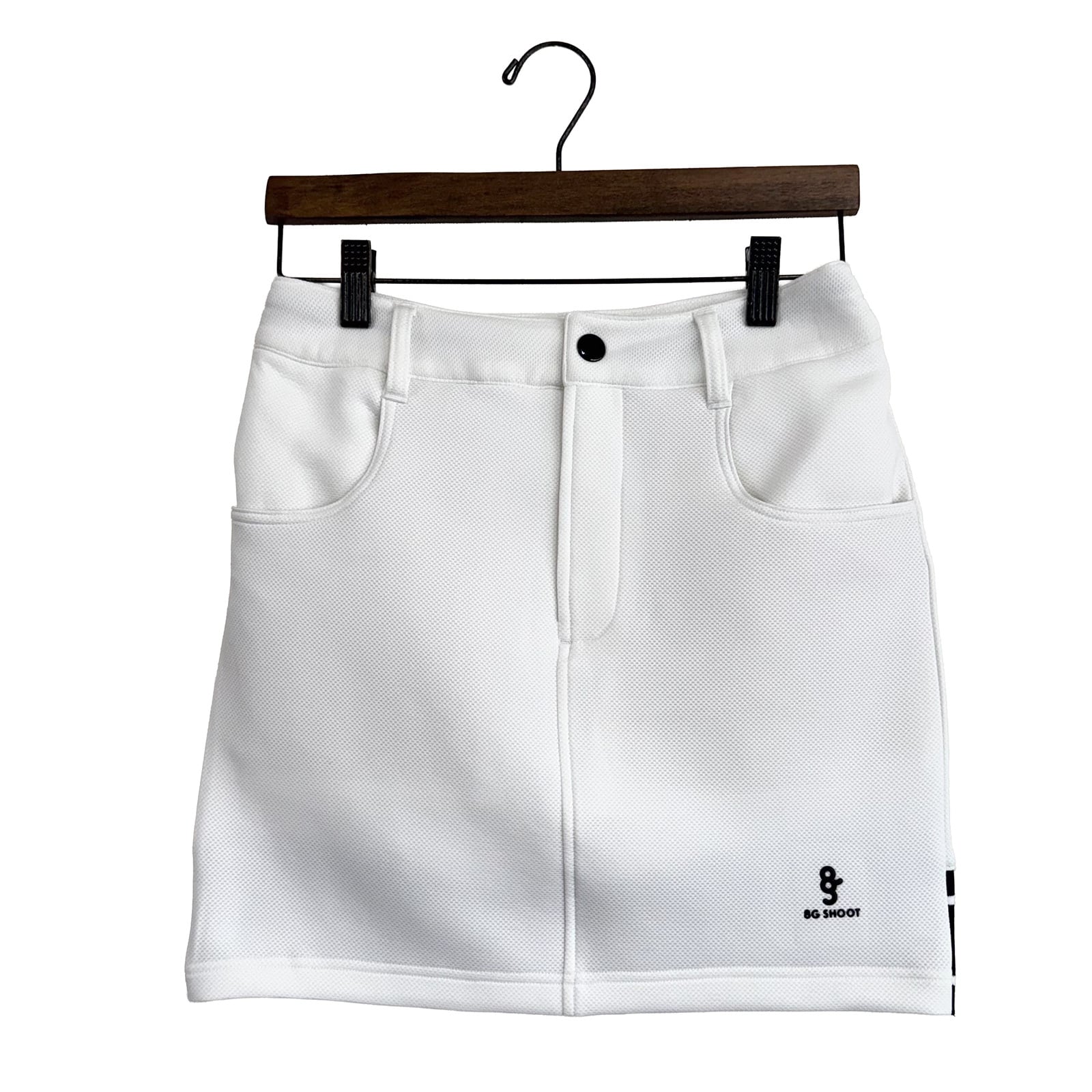 【WOMEN'S】8G JACQUARD RIB SKIRT -WHITE-