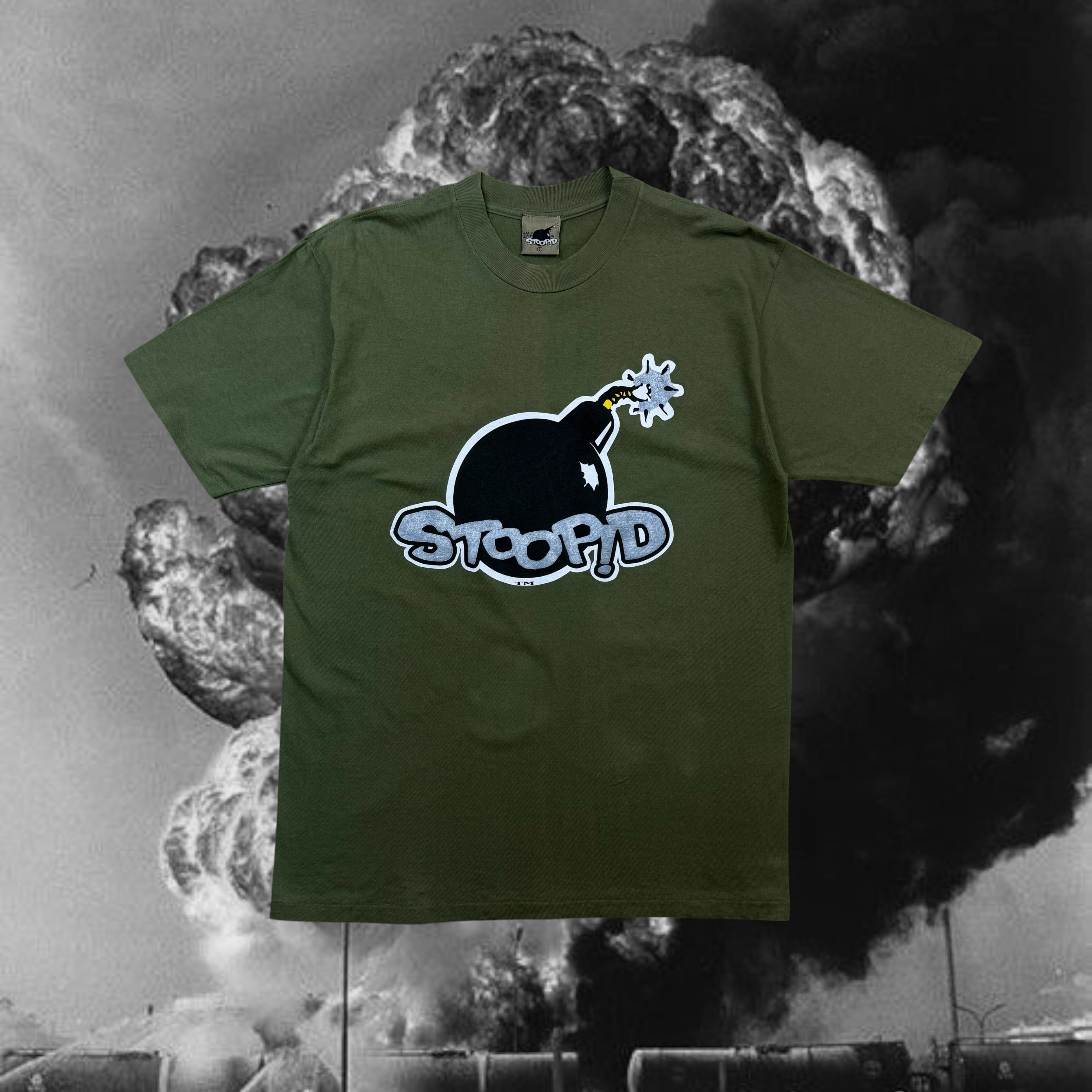 90s STOOP!D BOMB Logo Graphic T-Shirt