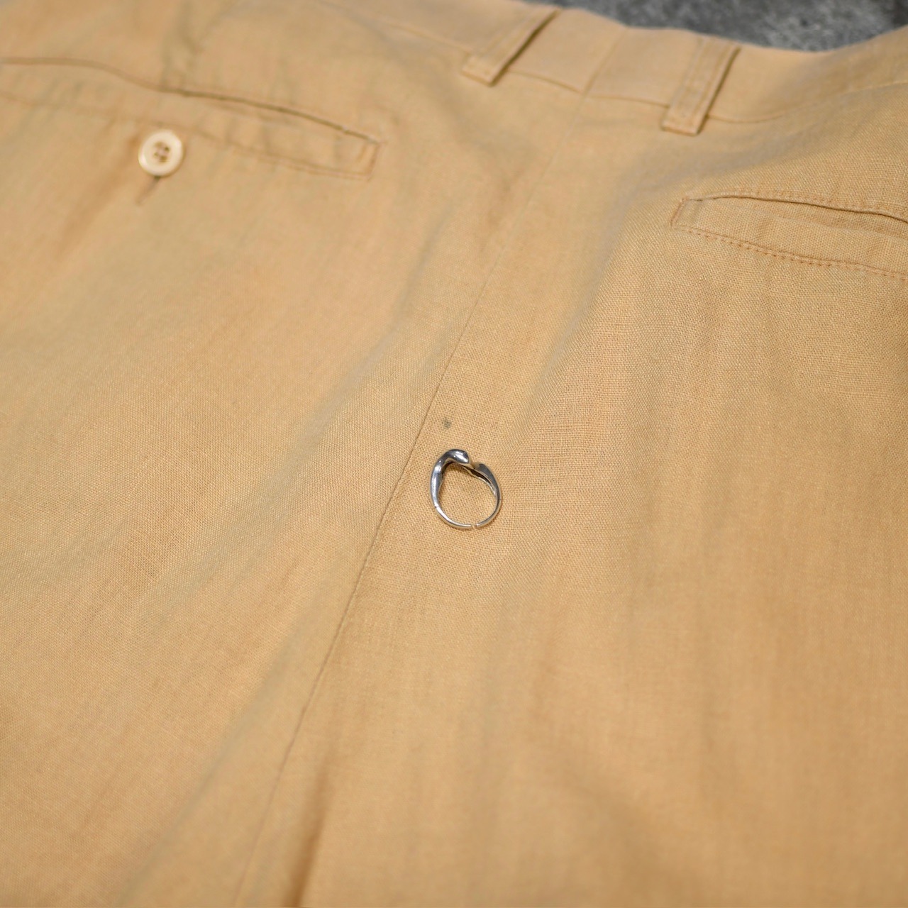 drape silhouette linen×rayon wide color slacks