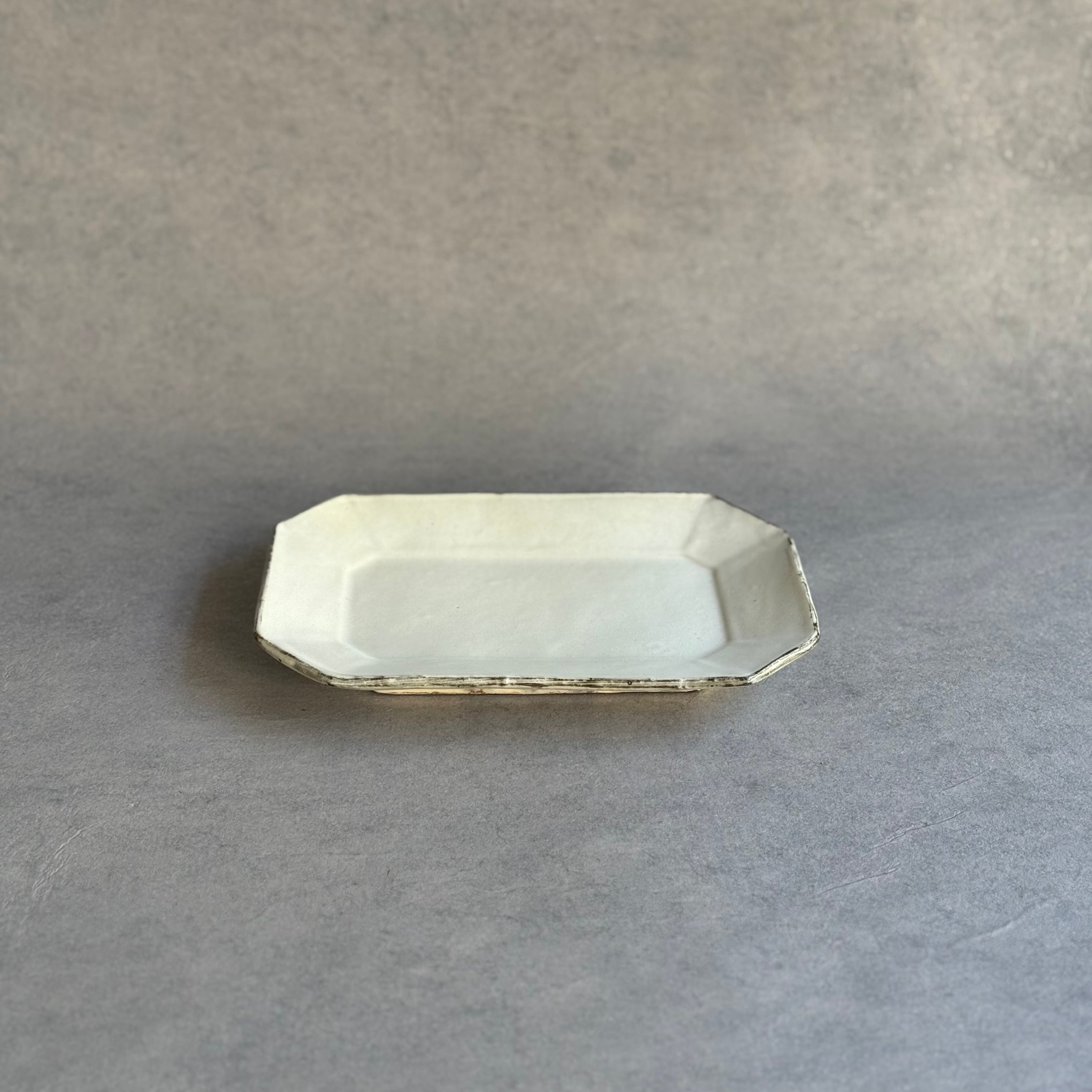 加藤祥孝  粉引 7.5寸八角長皿