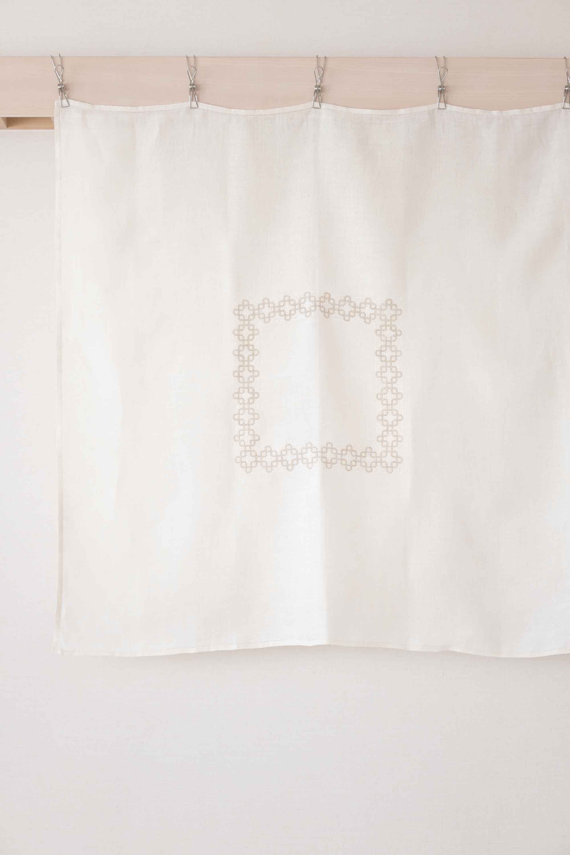 大変細かな手刺繍が見事なテーブルクロス　おそらく麻１００％の生地ですがとても柔らかく薄手で上等です。