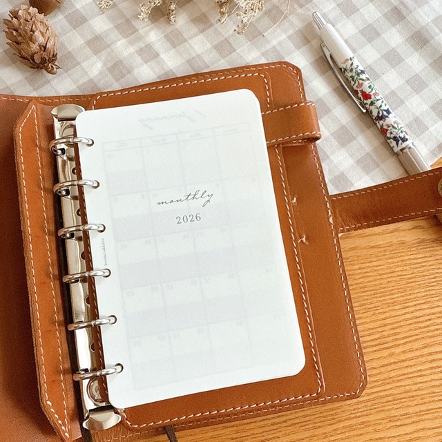 【2026年】ミニ6穴サイズ/マンスリーシステム手帳リフィル