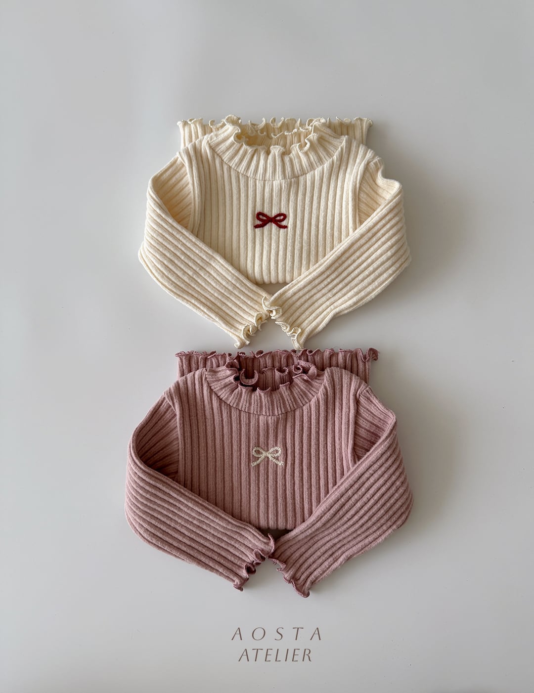 【予約】aosta リボンリブカットソー