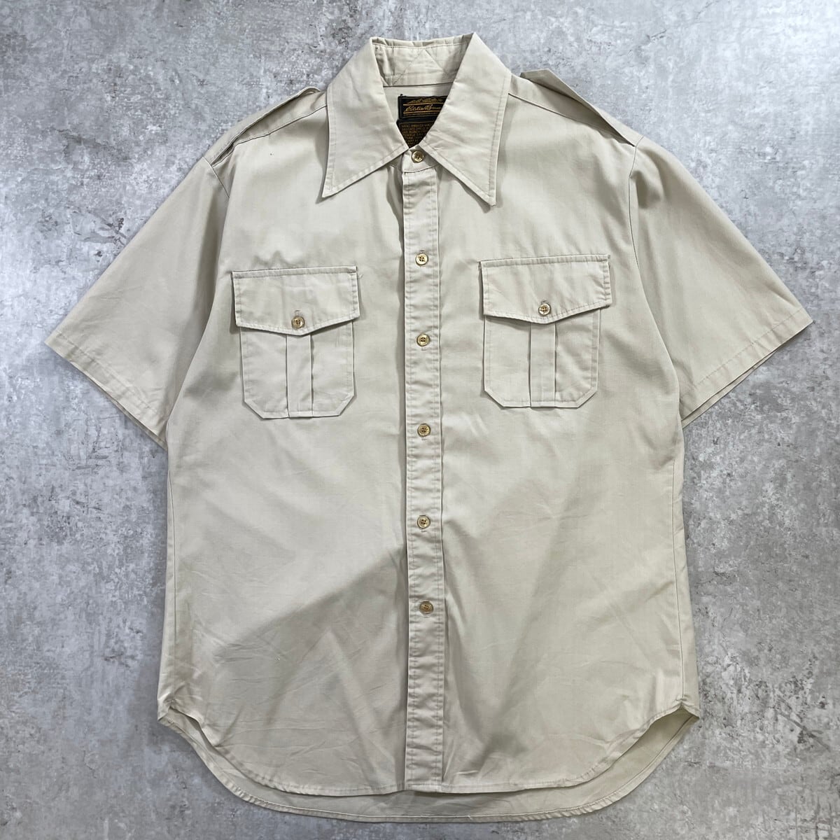 70年代 Eddie Bauer エディーバウアー 半袖 サファリシャツ メンズL