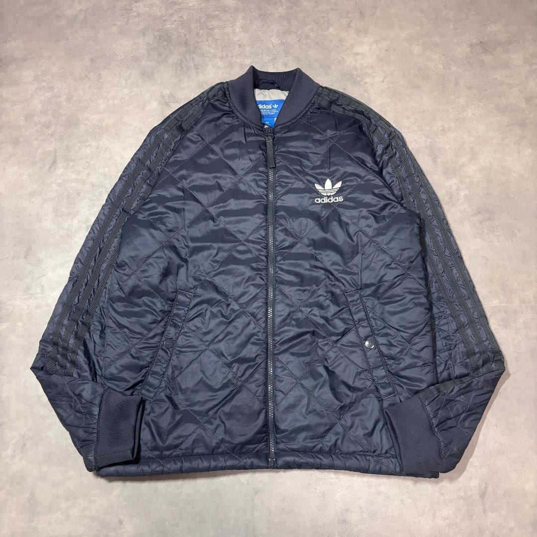 adidas アディダス 中綿ジャケット 古着 トレフォイル L 紺 16547