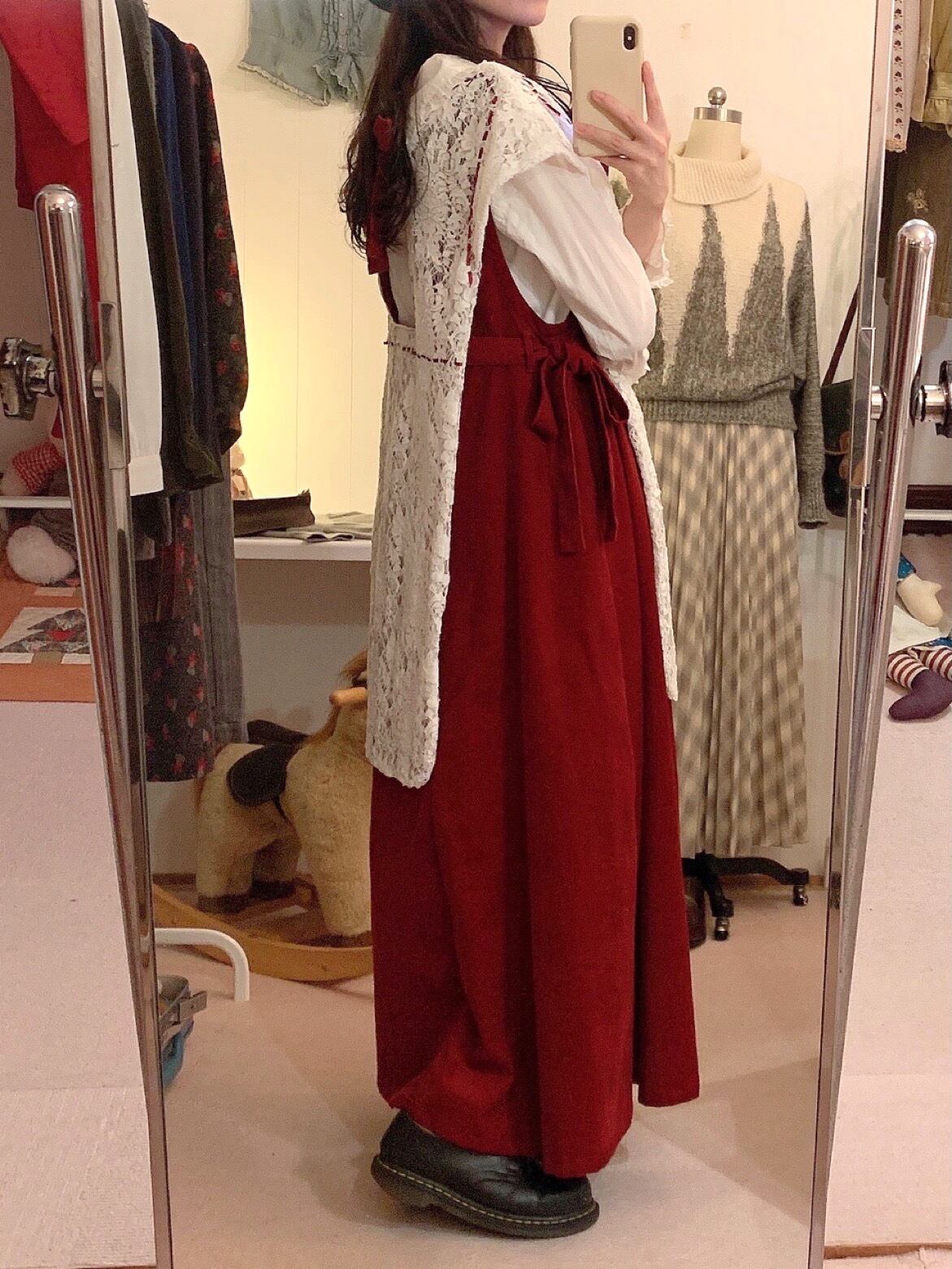 original : landmark jumper skirt / red × white